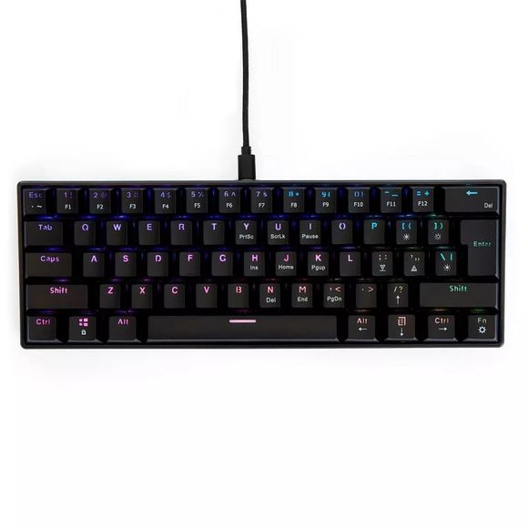 Atrix 60 Percent Wired Brown Switch Mechanical Keyboard with RGB - Picture 1 of 3